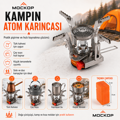 Katlanabilir Mikro Kamp Ocağı – Paslanmaz Çelik Gövde Mini Kamp Ocak Başlığı